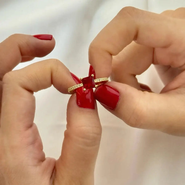 Anillo Cristal Rojo