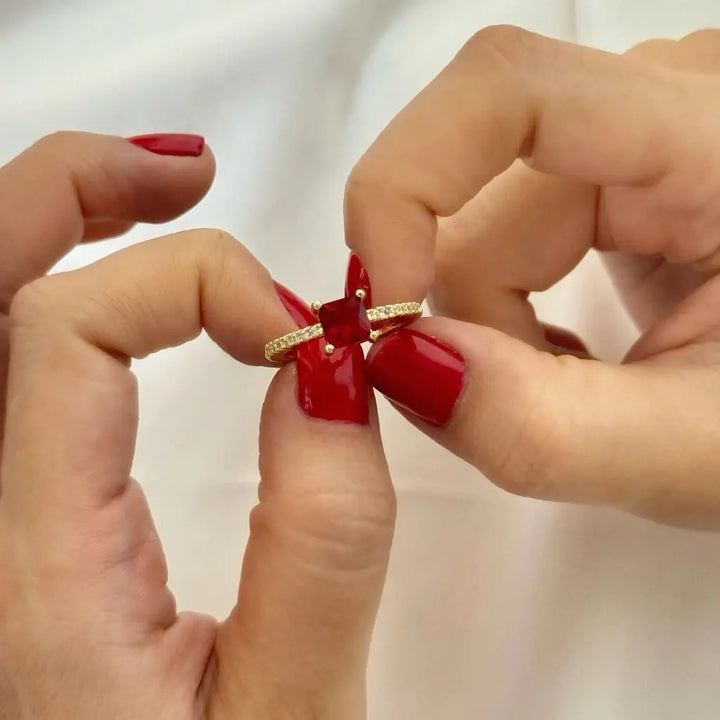 Anillo Cristal Rojo