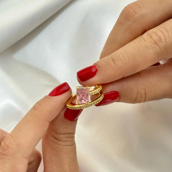 Anillo Cristal Rosa