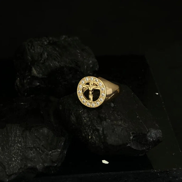 Anillo Crucifijo Cristal