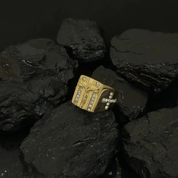 Anillo Crucifijo Cristal