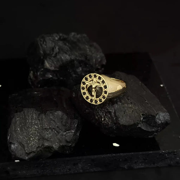 Anillo Crucifijo Negro