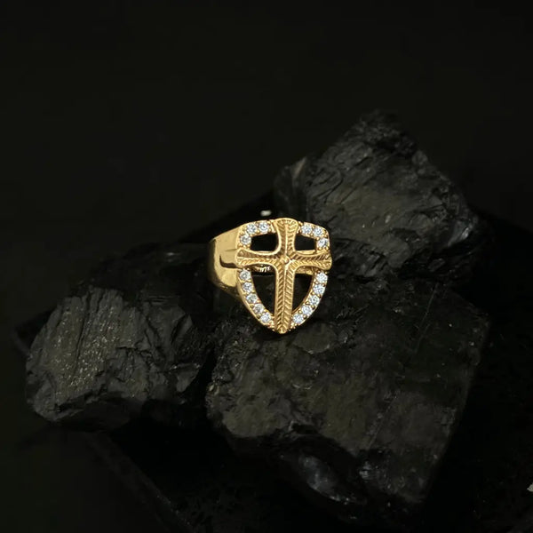 Anillo Cruz Con Cristales