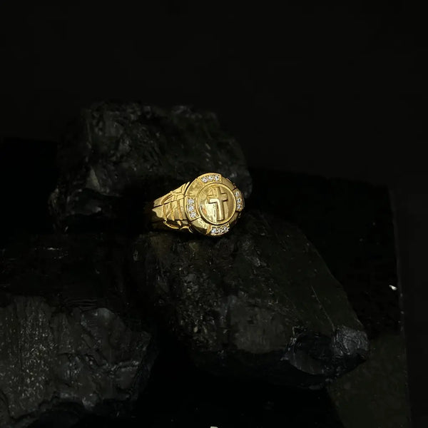 Anillo Cruz Con Cristales