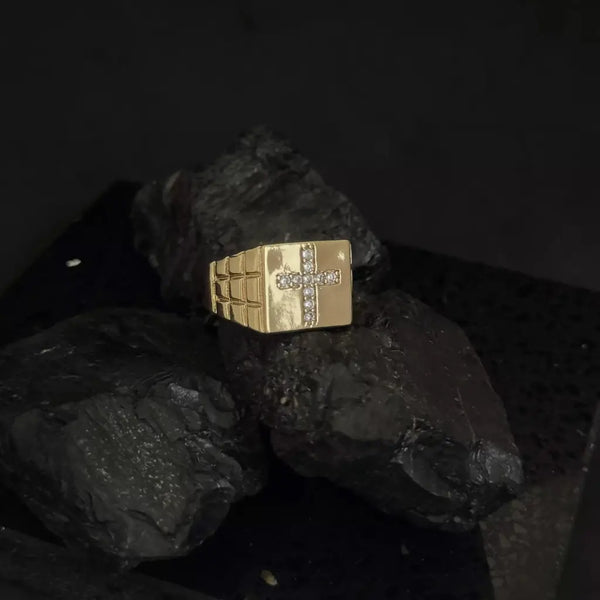 Anillo Cruz Cristal