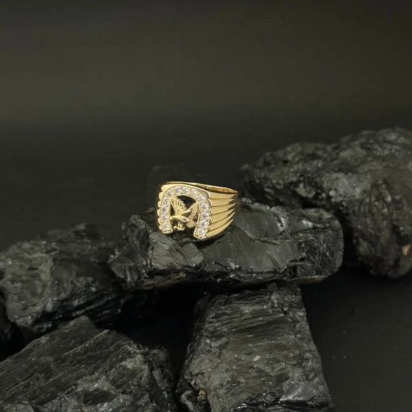Anillo De Caballero Con Diseño de Águila Con Cristales + Envío Gratis