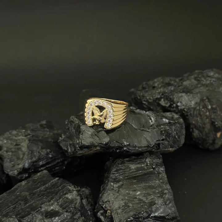 Anillo De Caballero Con Diseño de Águila Con Cristales + Envío Gratis