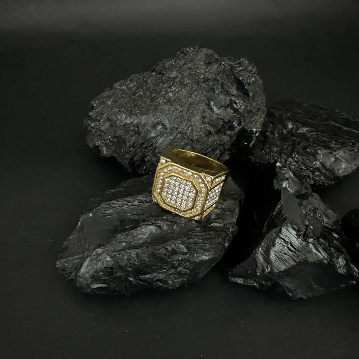 Anillo De Caballero De Piedras Cristal + Envío Gratis