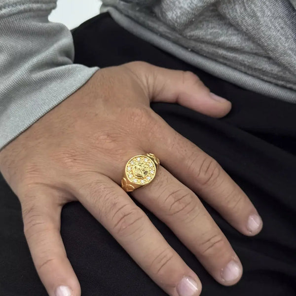 Anillo De Caballero de Caballo Cristal