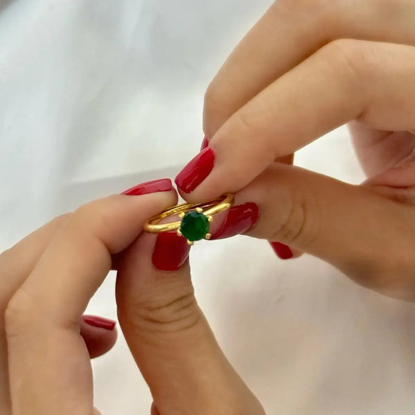 Anillo Sencillo Esmeralda