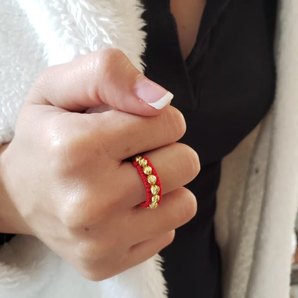 Anillo Tejido De Balines Italianos