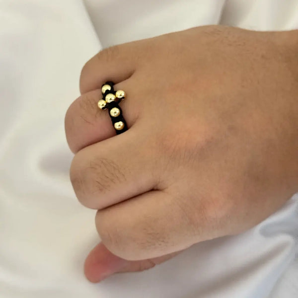 Anillo Tejido De Diseño De Cruz