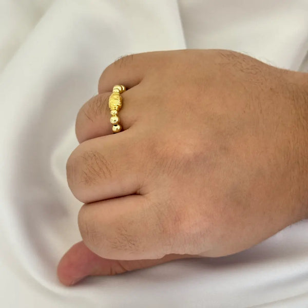 Anillo Tejido De Rondel Barril