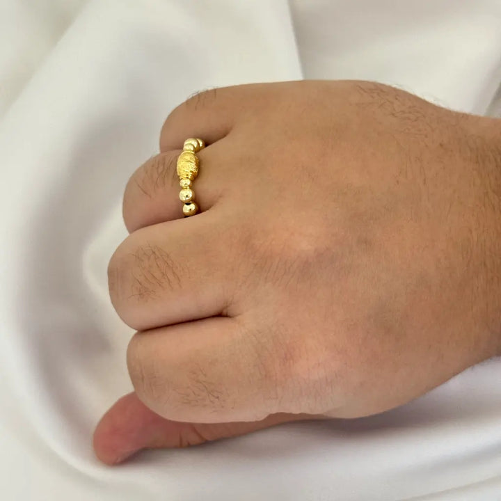 Anillo Tejido De Rondel Barril