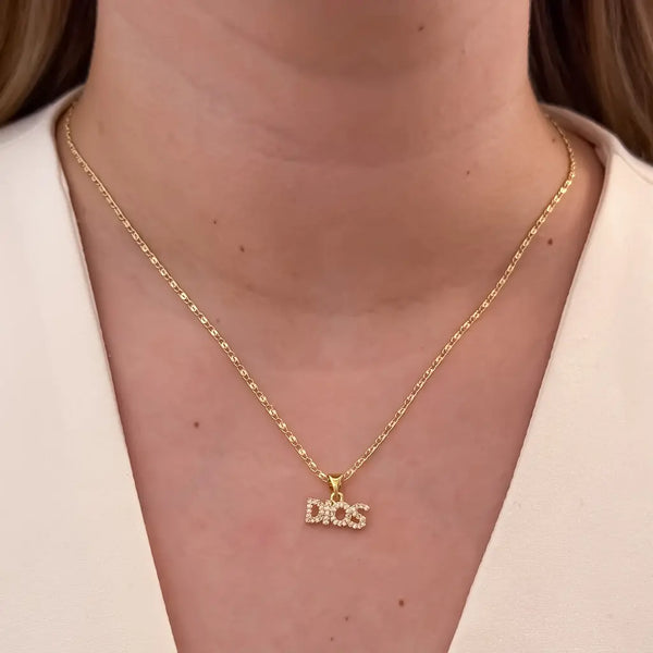 Cadena De Dama De Tejido Caracol Con Dije De DIOS Cristal