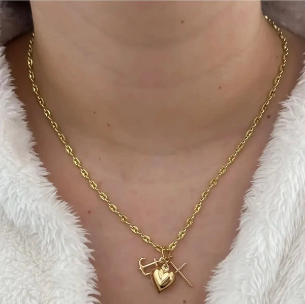 Cadena De Dama De Tejido Gucci De 50cm-3mm De Grosor Con Dije De Las Tres Gracias