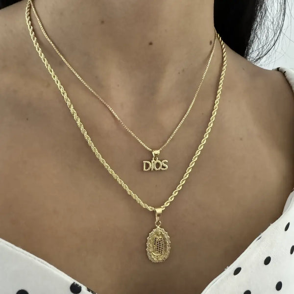 Conjunto De Dama Con Cadena De Tejido Lazo Y Cadena De Tejido Veneciano Con Dijes + Envío Gratis